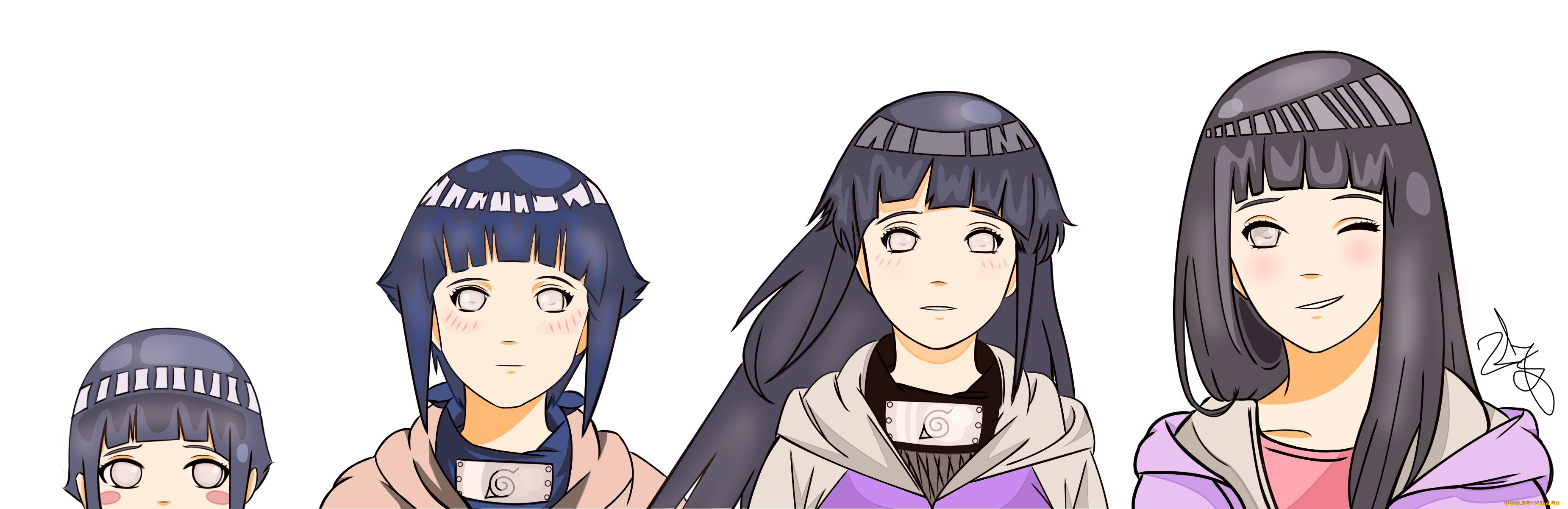 , naruto, anime, hyuga, girl, byakugan, hinata